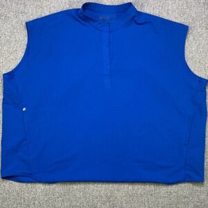 FIGS Technical Collection Scrub Top 4XL Royal Blue Sleeveless Tunic 31.5in